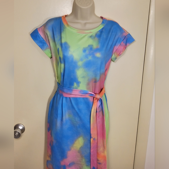 MEROKEETY Women's Summer Striped Short Sleeve T Shirt Dress Casual - Picture 4 of 11